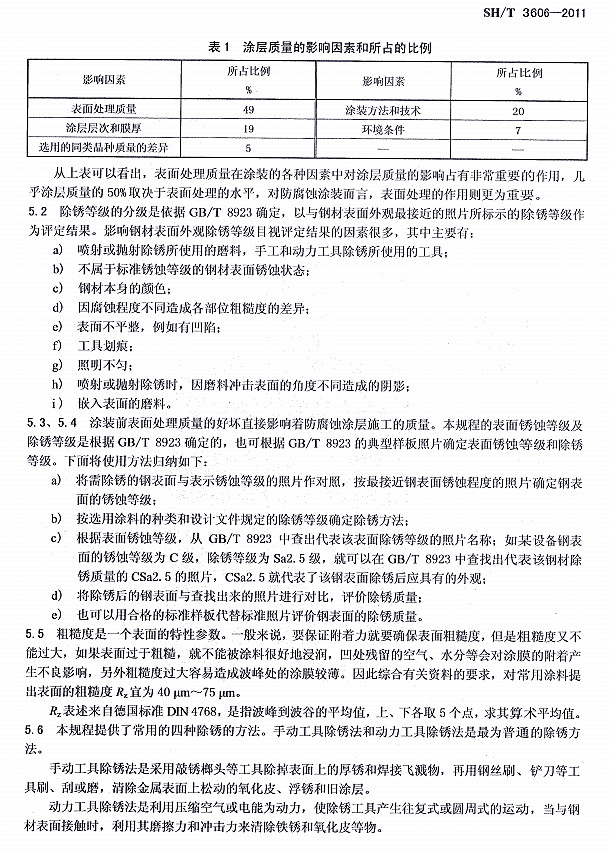 ʯ�ͻ���Ϳ�Ϸ����g����ʩ�����gҎ(gu��)��SH/T 3606-2011�l���f��-����̎��